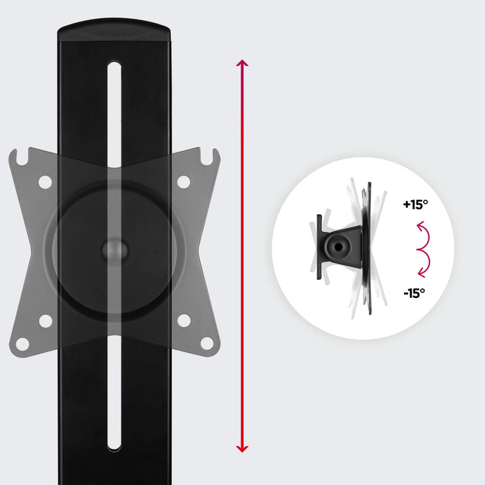 Zoomgoods DM12X1 Monitor Arm Stand, Low Profile, 17 - 30 inch Single LCD LED Desk Mount Bracket with Tilt and Swivel (Tilt +15°/-15°,Rotate 360°)