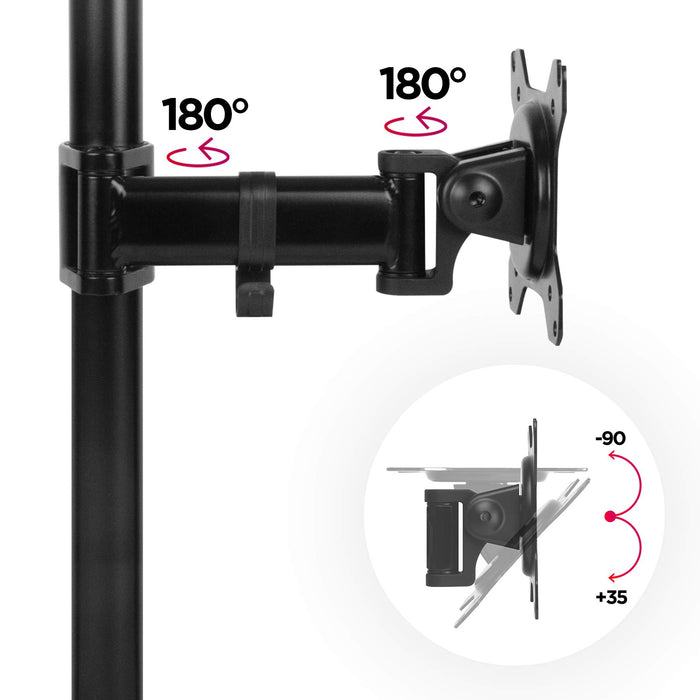 Zoomgoods Single Monitor Arm DM251X2 Height Adjustable Monitor Stand Riser Clamp for 13-27” Screen Monitor Desk Mounts with VESA 75 100 for Home Office