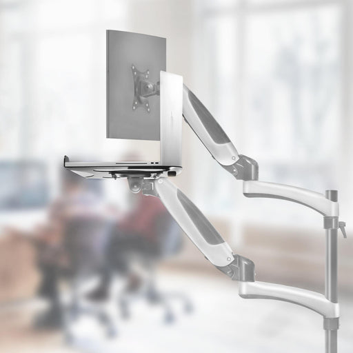 Zoomgoods Laptop Attachment Stand DML2, Desk Mount Support Tray for Laptop, Tablet or MacBook, VESA 75/100, 8kg Capacity, Compatible with DM15 DM25 DM45 DM55 DM65 DMUSB DMDC DMG