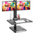 Zoomgoods Sit-Stand Desk DM05D15 | Height Adjustable Office Workstation | 65x35cm Platform | Raises 7-44cm | Riser for PC Computer Screen and Keyboard | Ergonomic Desktop Converter with 2x Screen Mounts