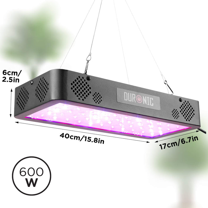 Zoomgoods Hanging Grow Light GLH60 | Indoor Garden Lamp for Plants or Herbs | 60x LED Full Spectrum Bulbs: White, Red & Blue| Double Switch / 2 Modes: Veg & Bloom | Heat Dissipation System | 600W