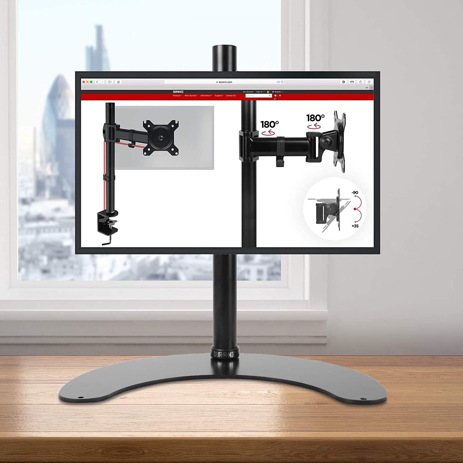 Zoomgoods Monitor Stand DM15D1, Monitor Arm for 13-32” PC LED Screens, Adjustable Tilt Single Monitor Mount, Gaming Monitor Desk Mount with VESA 75 100, Monitor Riser for Work & Home Office Desk