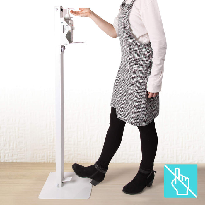 Zoomgoods Hand Gel Floor Standing Dispenser STF-S1L | Freestanding Sanitiser Holder with Drip Tray | Holds Zoomgoods S1000ML 1 Litre Pump Bottle | Stand Has Secure Locking Feature to Prevent Theft
