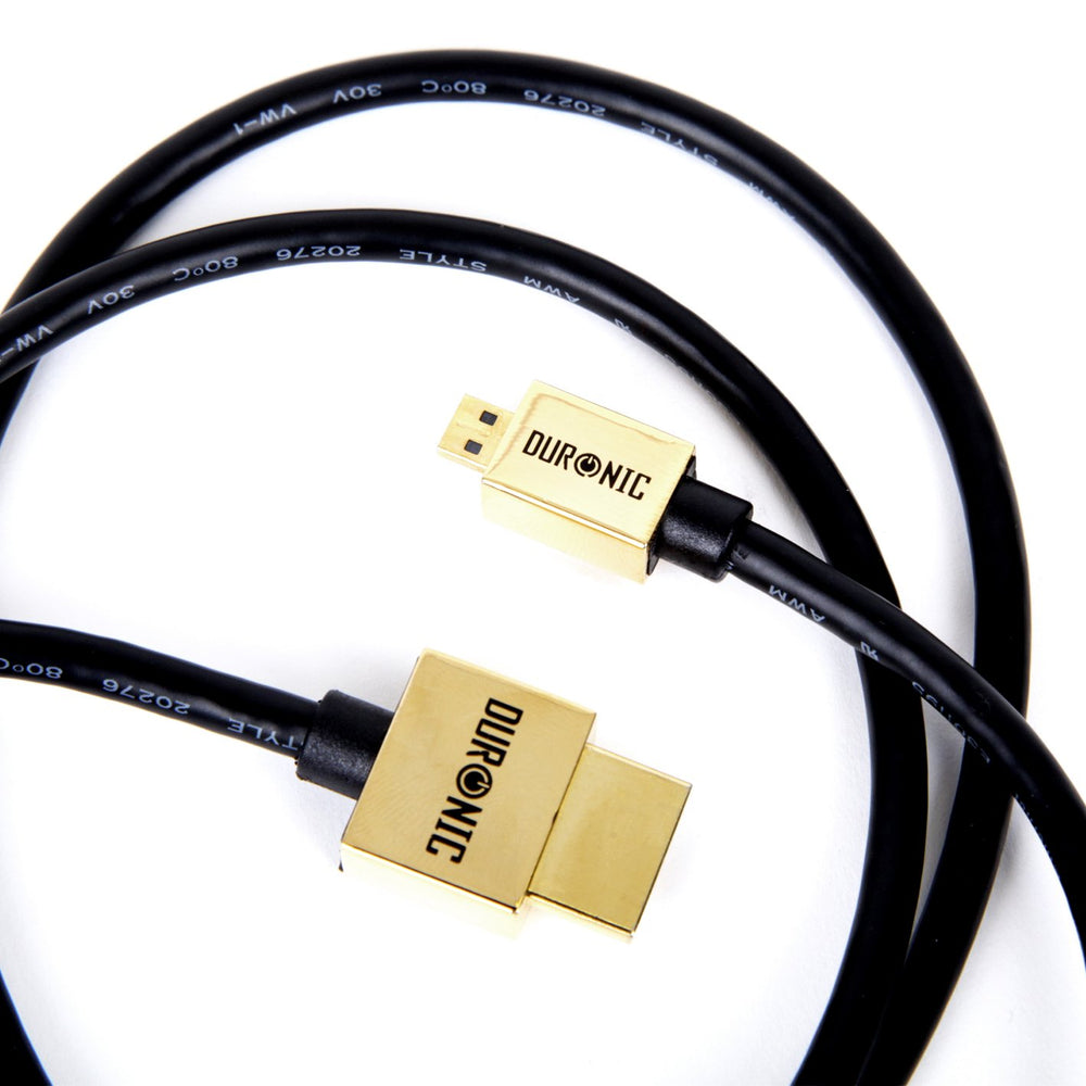 Zoomgoods HDMI Cable HDAD /2, 2 Metre, Black, 2.0 2160p 4K Ultra-High-Speed HDMI to Micro HDMI Lead, 24K Gold Plated Male Connectors, For Smartphones, Android Tablets, Digital Cameras