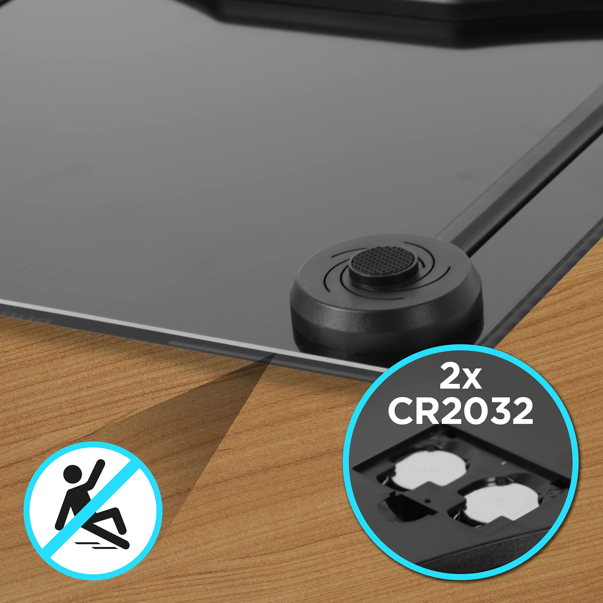 Zoomgoods Body Scales BS204 | Measures Body Weight in Kilograms, Pounds & Stones | Silver Non-Slip Design | Step-On Activation Bathroom Scales | Precision Sensors | XL Digital Display | 200kg Capacity