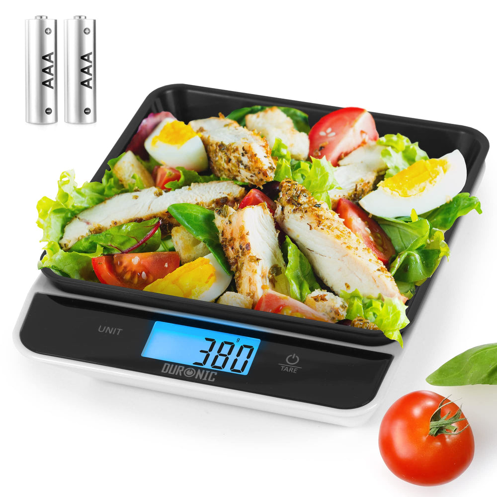 Zoomgoods Digital Kitchen Scales KS100 BK Electronic Kitchen Scale with Bowl Measuring Weighing Scale Black Baking Scale for Cooking Baking Mail Pet Food Measurement Baker Weight Scale, Tare LCD Display