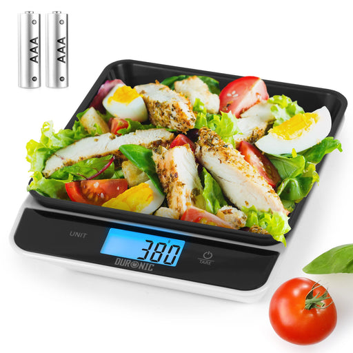 Zoomgoods Digital Kitchen Scales KS100 BK Electronic Kitchen Scale with Bowl Measuring Weighing Scale Black Baking Scale for Cooking Baking Mail Pet Food Measurement Baker Weight Scale, Tare LCD Display