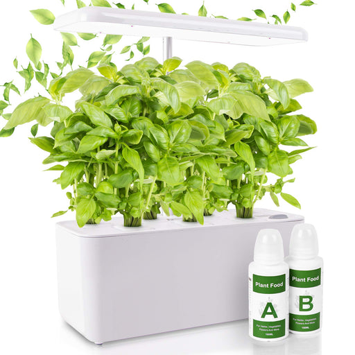 Zoomgoods Hydroponic Growing System GHS37 | Indoor Garden Box with Grow Lamp for 7 Plants or Herbs |70x LED Spectrum Bulbs: White, Red & Blue| 3 Light/Growth Modes | Smart Germination Kit | 25W