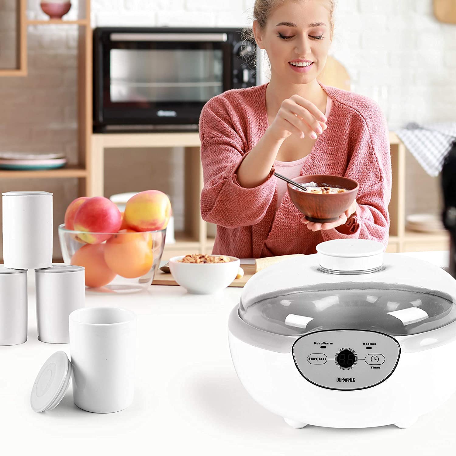 Zoomgoods Spare Small Yoghurt Pots P8YM2 | Set of 8 Ceramic Jars | Compatible with Zoomgoods YM1 and YM2 Yogurt Maker Machines | Eight 125ml Individual Portion Size Pots