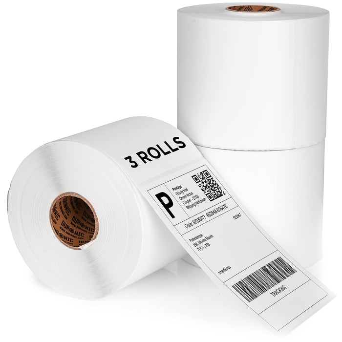 Zoomgoods Thermal Labels LL4X6 [1500 Labels-3 Rolls] | 100x150mm (6x4”) Self-Adhesive Shipping Labels | Ideal Postage Labels for Etsy, Shopify, eBay, Amazon, Royal Mail, FedEx, UPS, Hermes | 3 ROLL PACK