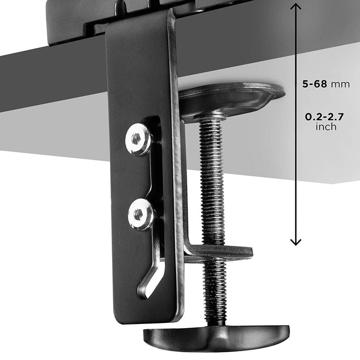 Zoomgoods Monitor Arm Stand DMDC52 | Double Gas-Powered PC Desk Mount | BLACK | Height Adjustable | For Two 13-24 LED LCD Screens | VESA 75/100 | 6.5kg Capacity | Tilt -90°/+85°,Swivel 180°,Rotate 360°