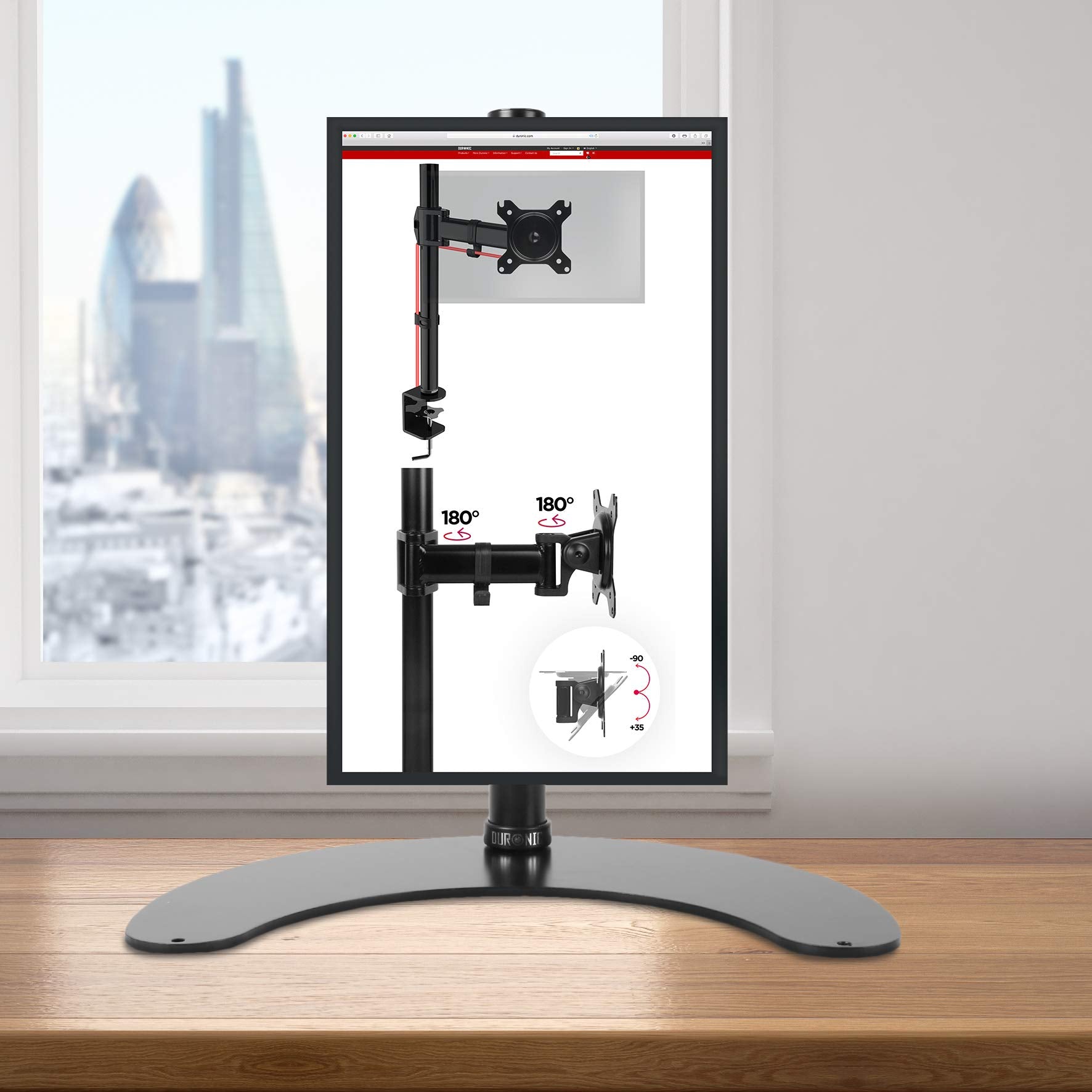 Zoomgoods Monitor Stand DM15D1, Monitor Arm for 13-32” PC LED Screens, Adjustable Tilt Single Monitor Mount, Gaming Monitor Desk Mount with VESA 75 100, Monitor Riser for Work & Home Office Desk