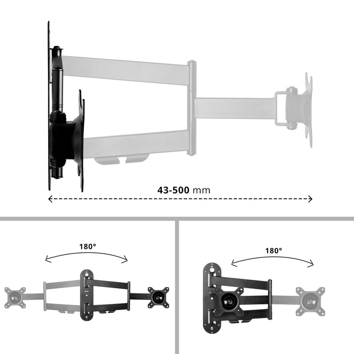 Zoomgoods TV Bracket Wall Mount for 13-50 inch TVB1130 VESA 100 200 400Universal Monitor Heavy Duty Tilt Swivel Cantilever 13" 15" 17" 19" 20" 22" 24" 30" 32” 40” 43” 50” Inch Screen