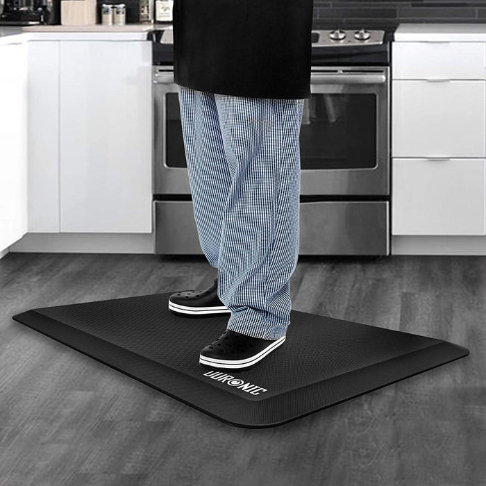 Zoomgoods Anti-Fatigue Mat DM-MAT2, Office Sit Stand Desk Floor Mat, Ergonomic Support for Feet, Hips, Legs & Back, Comfort and Relief for Standing at Work or Kitchen, 71cm x 43cm - Black