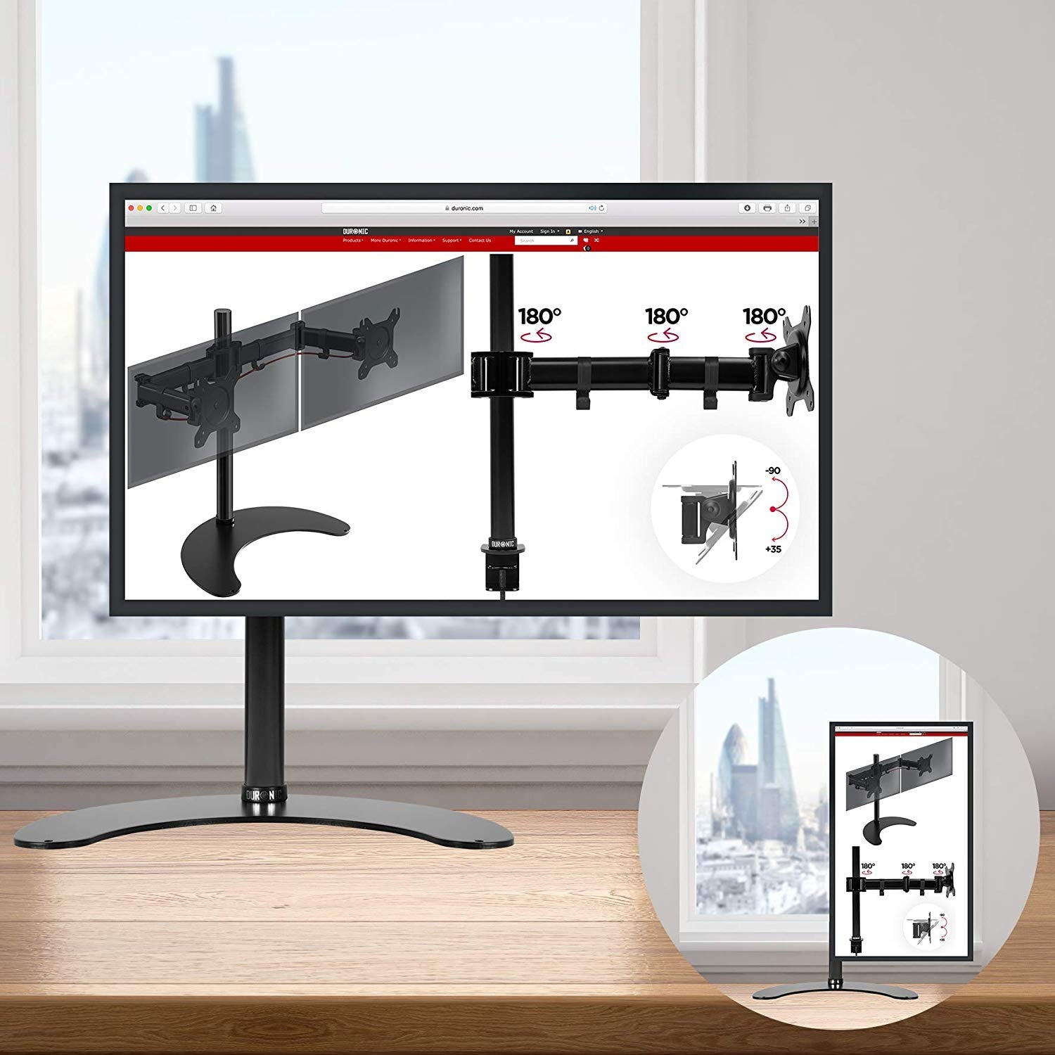 Zoomgoods Single Monitor Stand DM25D1 Monitor Arm Desk Mount for 13-27” Screens Adjustable Desk Riser with VESA 75/100 Freestanding Monitor Mount for Home Office Work