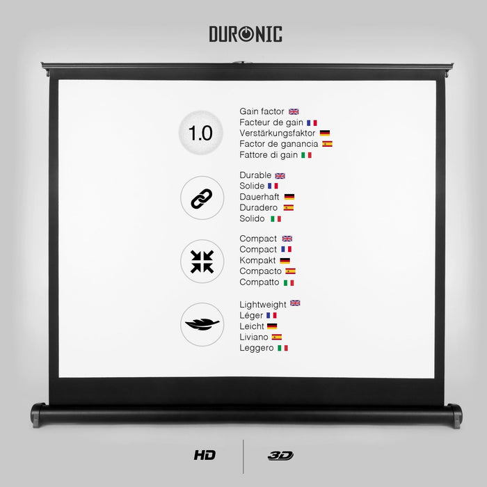 Zoomgoods Projector Screen DPS50 /43, Portable 50” Desktop Projection Screen for School Home Theatre, Table-Top projector screen with 4:3 Ratio