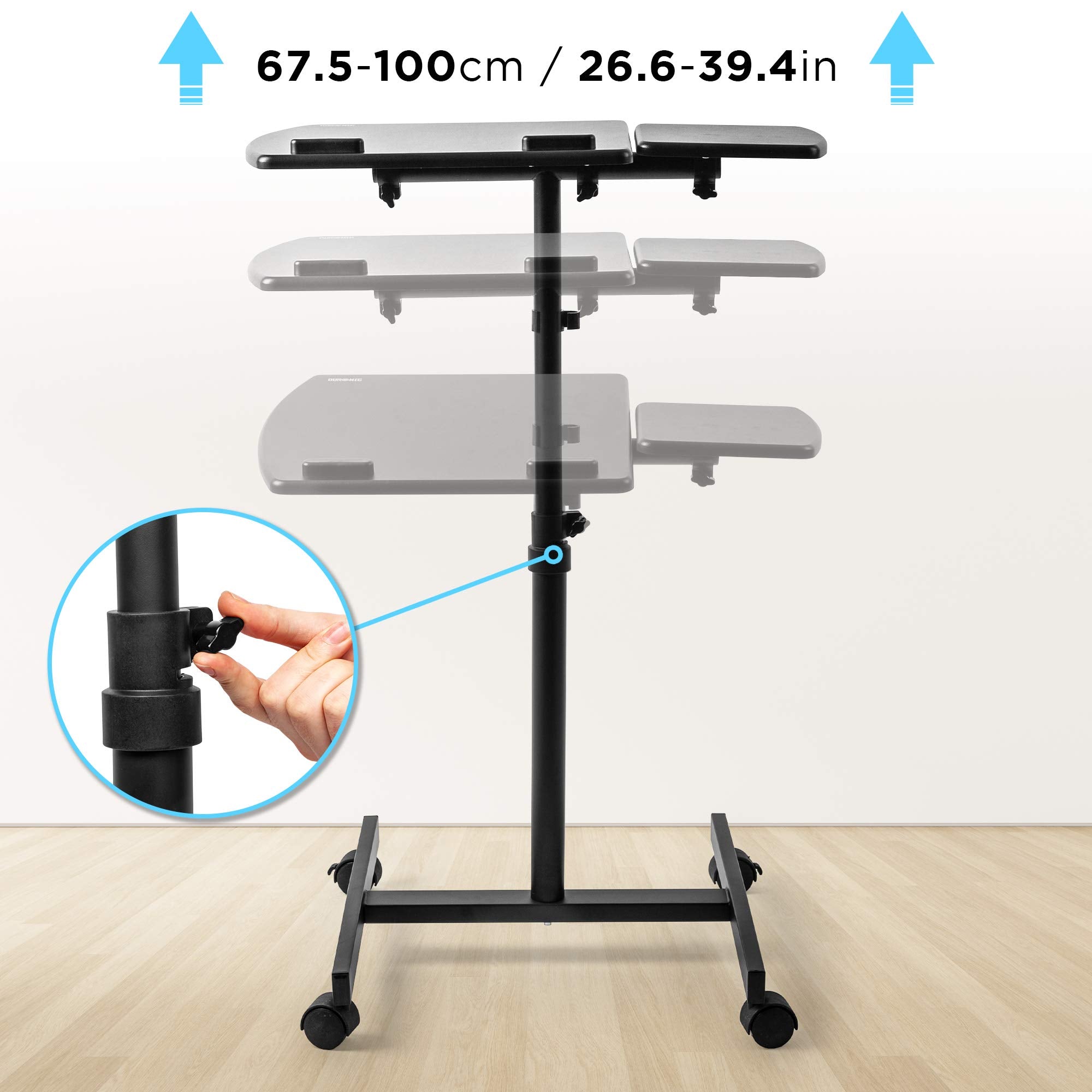 Zoomgoods Projector Stand / Sit-Stand Desk WPS17 | Portable Ergonomic Desk for Laptop | Multi-Use Video Projector Floor Table | Adjustable Height | 2-Way Tilt | 10kg Capacity