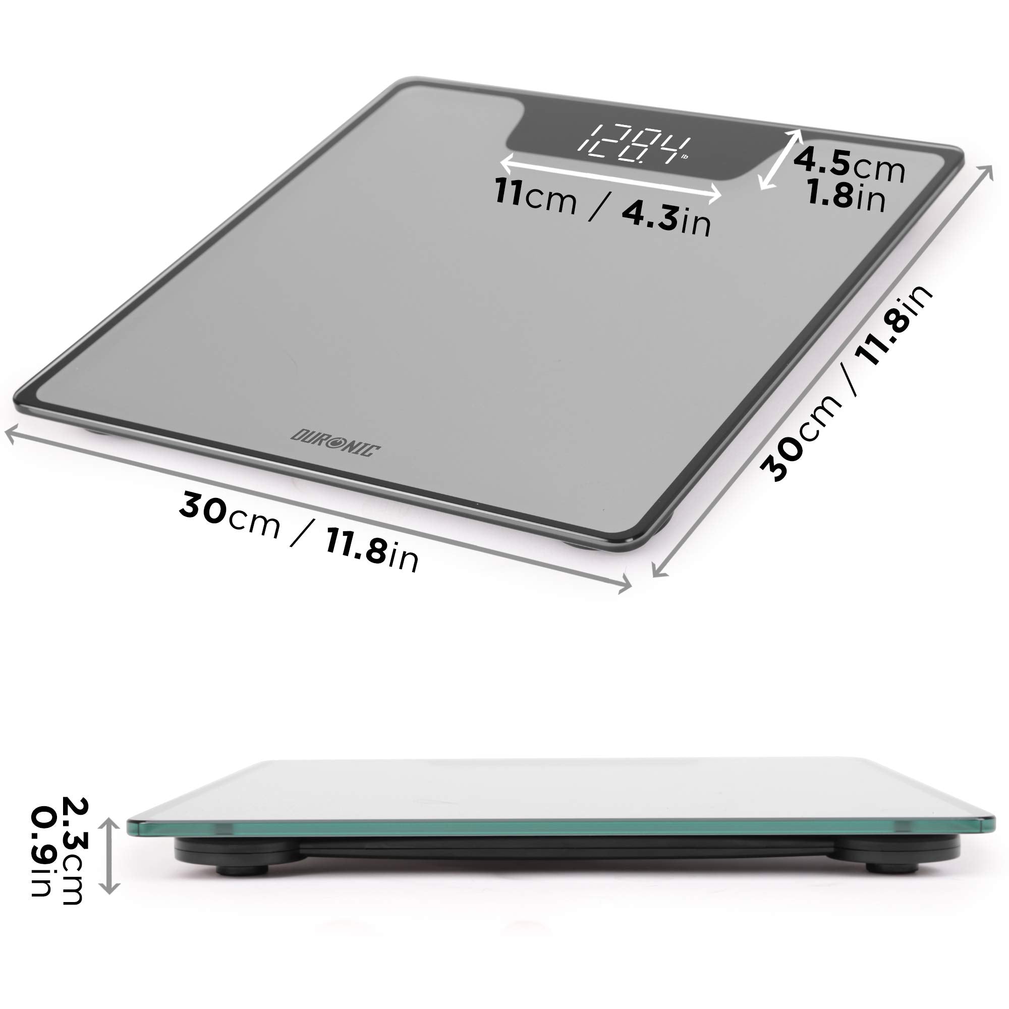 Zoomgoods Digital Bathroom Body Scales BS303 | Measures Body Weight in Kilograms and Pounds | Silver/Black Design | Step-On Activation | Precision Sensors | 180kg Capacity