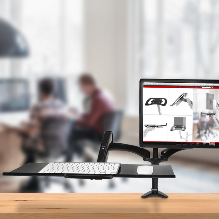 Zoomgoods Keyboard Platform DM0K1 Desk with Keyboard Tray for Home Office Work Ergonomic Workstation Desk Extender for Keyboards Improved Posture