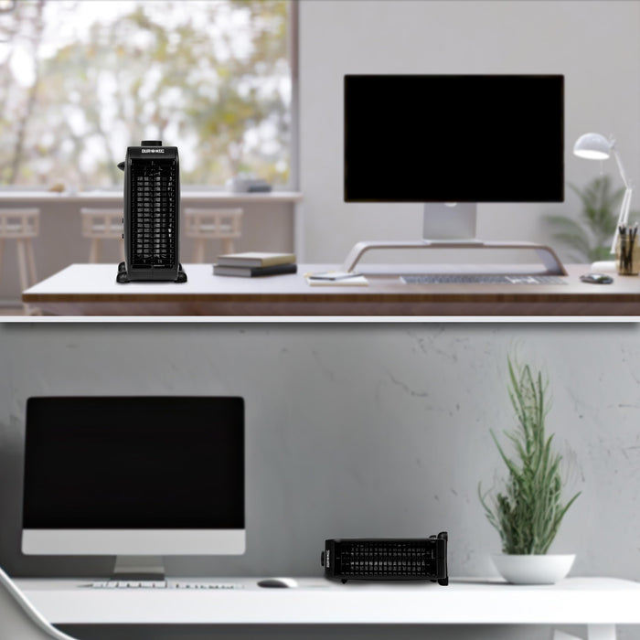 Zoomgoods Electric Fan Heaters HV21 BK Adjustable Space Heater and Cooling Fan, Portable Heater for Heating up Homes, Bedrooms, Offices & Garage Spaces Lightweight Flatbed & Upright Heater