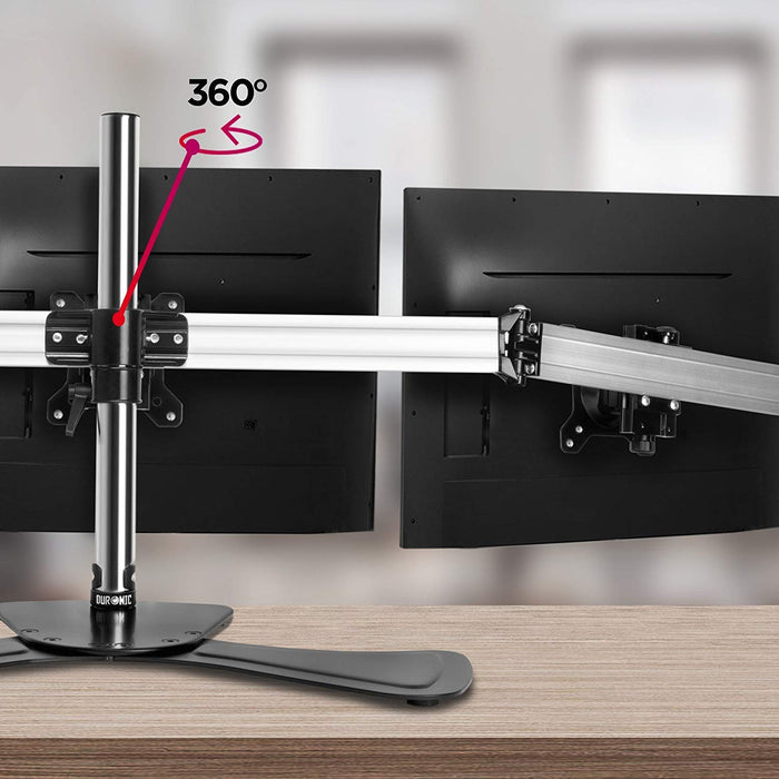 Zoomgoods Computer Monitor Arms Stand DM753 Triple Freestanding PC Multi Arms Desk Mount Stands Riser for 3 8kg 15-24 Inch Display Screens VESA 75/100 - Black