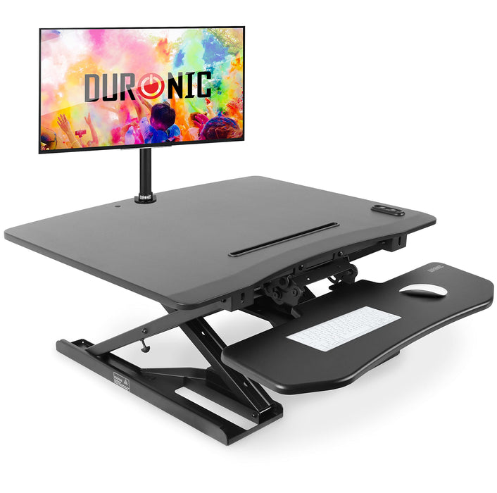 Zoomgoods Sit-Stand Desk DM05D9 | Electric Height Adjustable Office Workstation | 80x62cm Platform | Raises from 13.5-44cm | Riser for PC Computer Screen, Keyboard, Laptop | Ergonomic Desktop Converter…