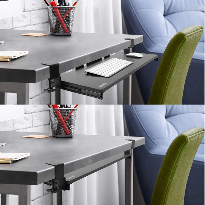 Zoomgoods Keyboard Drawers DKTPX2 Desk Extender with Keyboard Pull Out Tray Ergonomic Under Desk Drawer for Keyboards Mouse Improved Posture