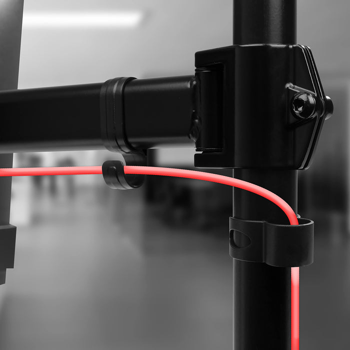 Zoomgoods 4 Screen Monitor Stand DMT254 Height Adjustable Quad Monitor Arm with 100cm Pole C Clamp Monitor Risers for 13-27” Screens Desk Mounts with 8kg Capacity and VESA 75/100 for Home Office Work