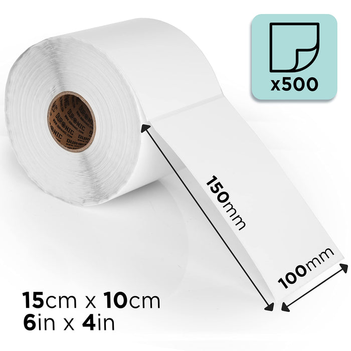 Zoomgoods Thermal Labels LL4X6 [4500 Labels-9 Rolls] | 100x150mm (6x4”) Self-Adhesive Shipping Labels | Ideal Postage Labels for Etsy, Shopify, eBay, Amazon, Royal Mail, FedEx, UPS, Hermes | 9 ROLL PACK