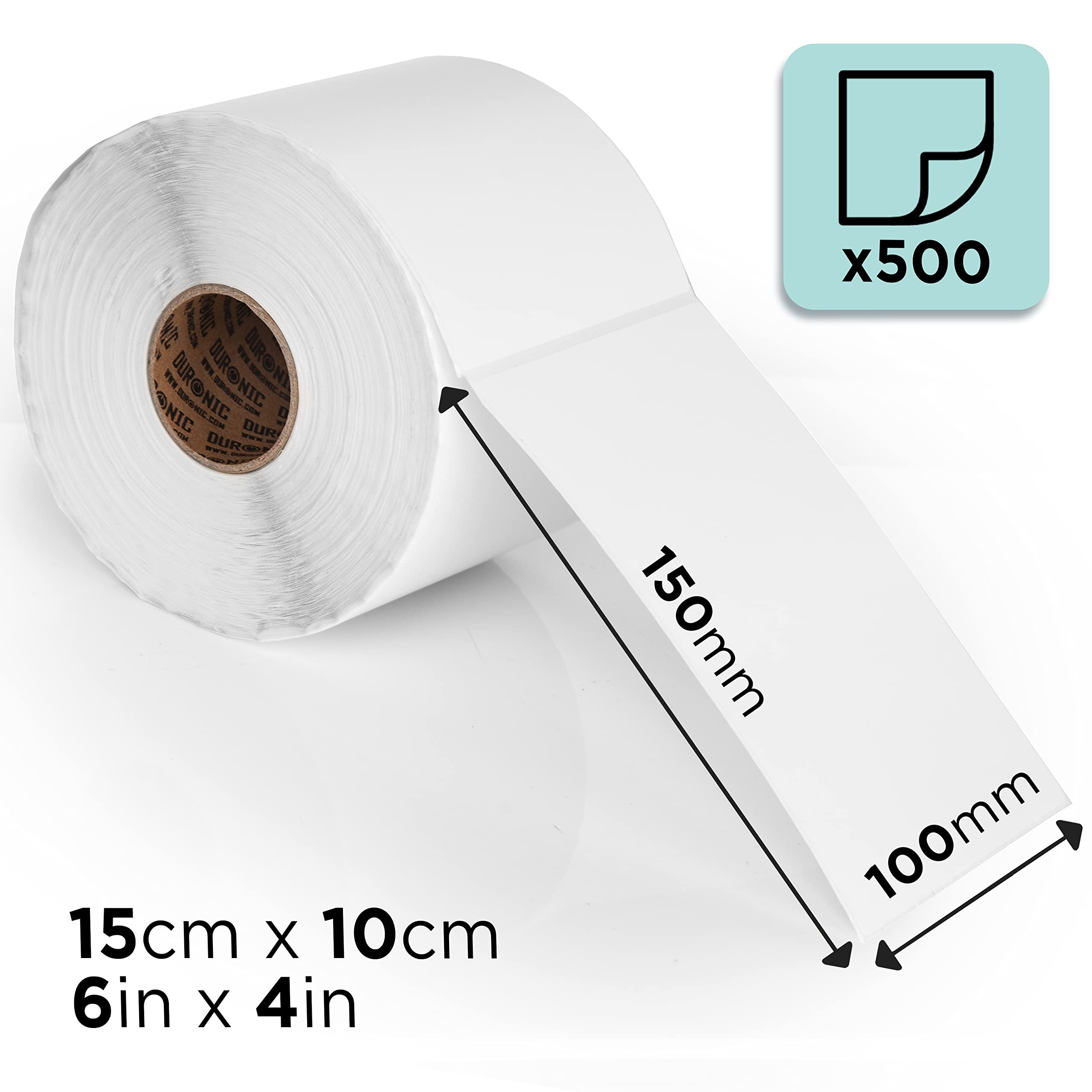 Zoomgoods Thermal Labels LL4X6 [500 Labels-1 Roll] | 100x150mm (6X 4”) Self-Adhesive Shipping Labels | Ideal Postage Labels for Etsy, Shopify, Ebay, Amazon, Royal Mail, FedEx, UPS, Hermes | 1 ROLL Pack
