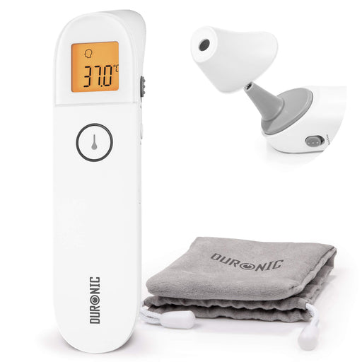Zoomgoods Ear and Forehead 3 in 1 Thermometer | Non-Contact Digital Infrared Medical Thermometer for Baby/Child/Adult & Objects | Easy Operation | Instant Accurate Results | Grey Pouch Included