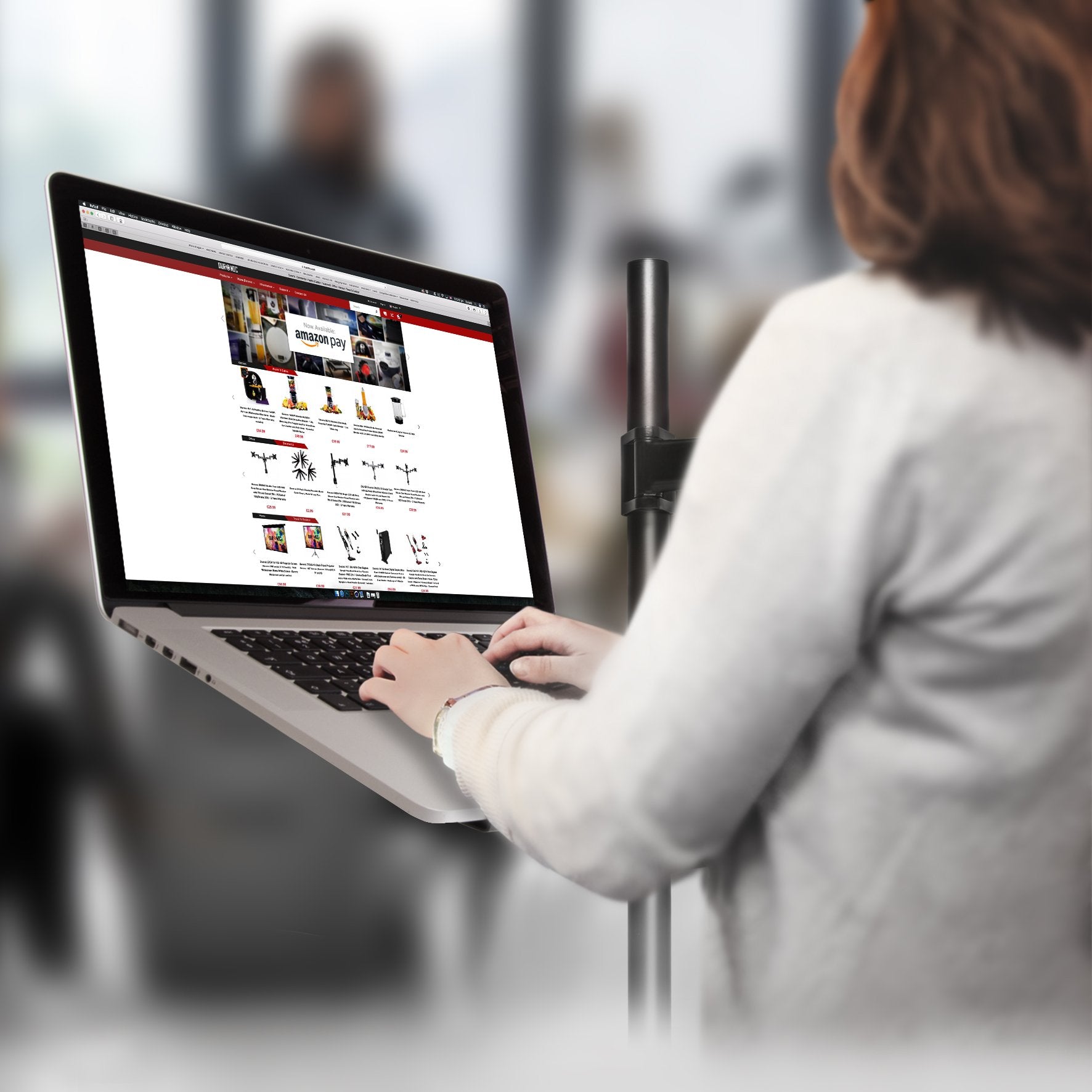 Zoomgoods Monitor and Laptop Stand DM25L1X1, Dual Monitor Arms for 13-27” Screens, Adjustable Monitor Stand Riser Clamp for 13-27” Screen Desk Mount with VESA 75/100 for Home Office Work