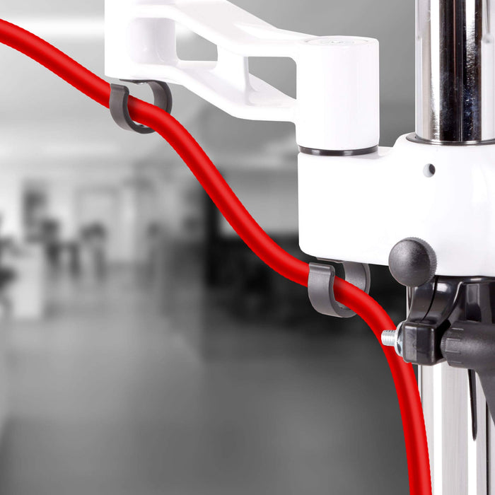 Zoomgoods Dual Monitor Stand DM352 WE Double Monitor Arm White Twin Riser Two Mount for 13-27” Computer Screen 2 Height Adjustable Clamp Stands for PC Gaming Work Desk Home & Office Studio, VESA 75 100