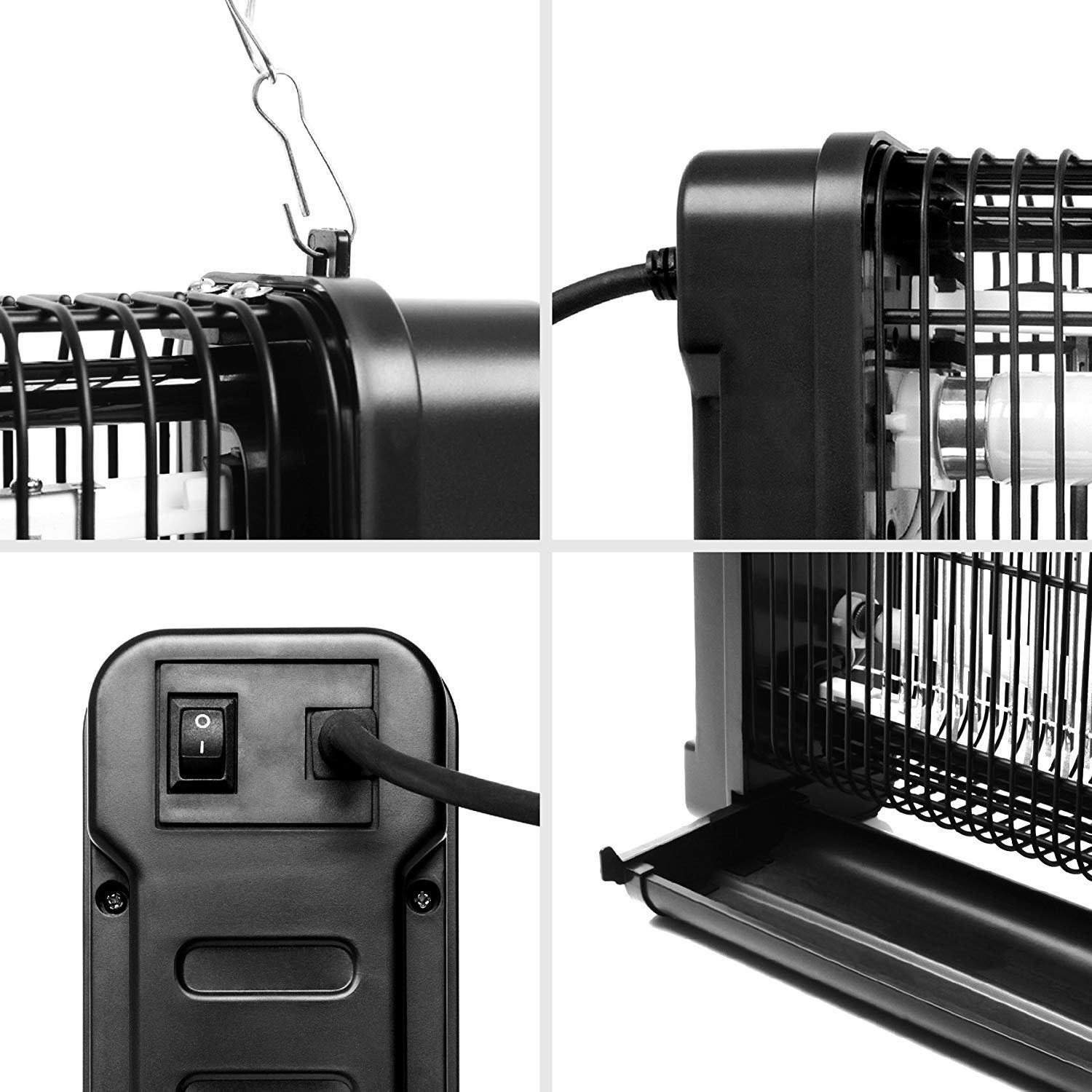 Zoomgoods Fly Killer FK8420 | UV Light Kills Mosquitoes and Flying Insects | Large Size | Slimline | Ceiling or Wall Mountable | Indoor Pest Control | 20W Electric Ultra Violet Zapper | 2x 10W Bulbs