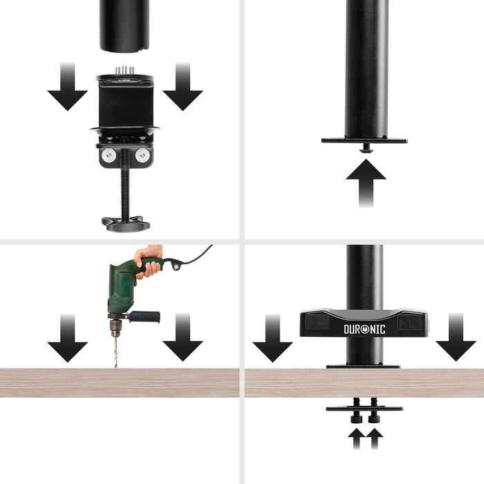 Zoomgoods Grommet 3 | DM-GR-03 | Adaptor for Fixing Monitor Arm Bracket via a Hole in the Desk | Compatible with Zoomgoods Desk Mounts DMG51X2 and DMG52 Models ONLY | Black Steel
