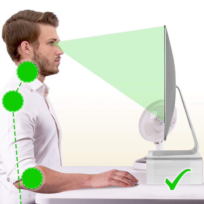 Zoomgoods Monitor Stand Riser DM053 | Laptop and Screen Stand for Desktop | Clear Acrylic | Support for a TV or PC Computer Monitor | Ergonomic Office Desk Shelf | 30kg Capacity | 50cm x 20cm