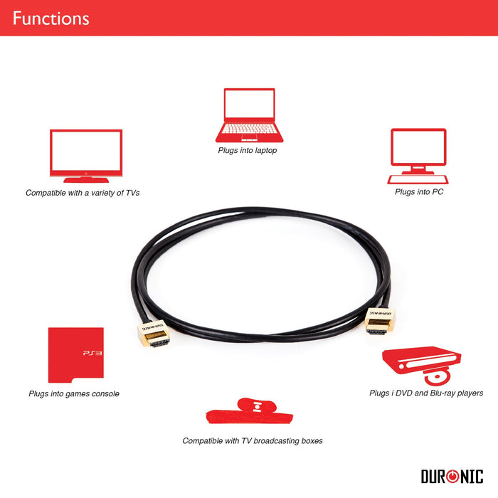 Zoomgoods HDMI Cable [ HDC02 /1.5] | 1.5 Metre | BLACK | 1080p High Speed HDMI 1.4 & Ethernet Lead | 24K Gold Plated Connectors