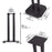 Zoomgoods SPS1022-40 Speaker Stand (Pair) - 40cm Height, Steel Base Supports, Floor/Table Standing with Spikes, Shoes, Pads, Insulating - Better Audio Quality - Black