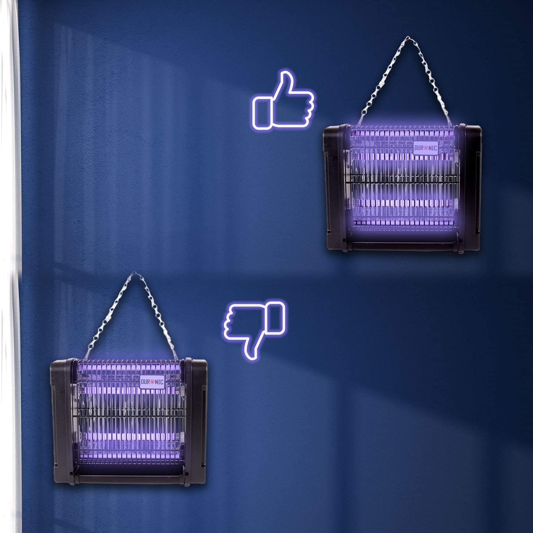 Zoomgoods Fly Killer FK8412 | UV Light Kills Mosquitoes and Flying Insects | Small Size | Slimline | Ceiling or Wall Mountable | Indoor Pest Control | 12W Electric Ultra Violet Zapper | 2x 6W Bulbs