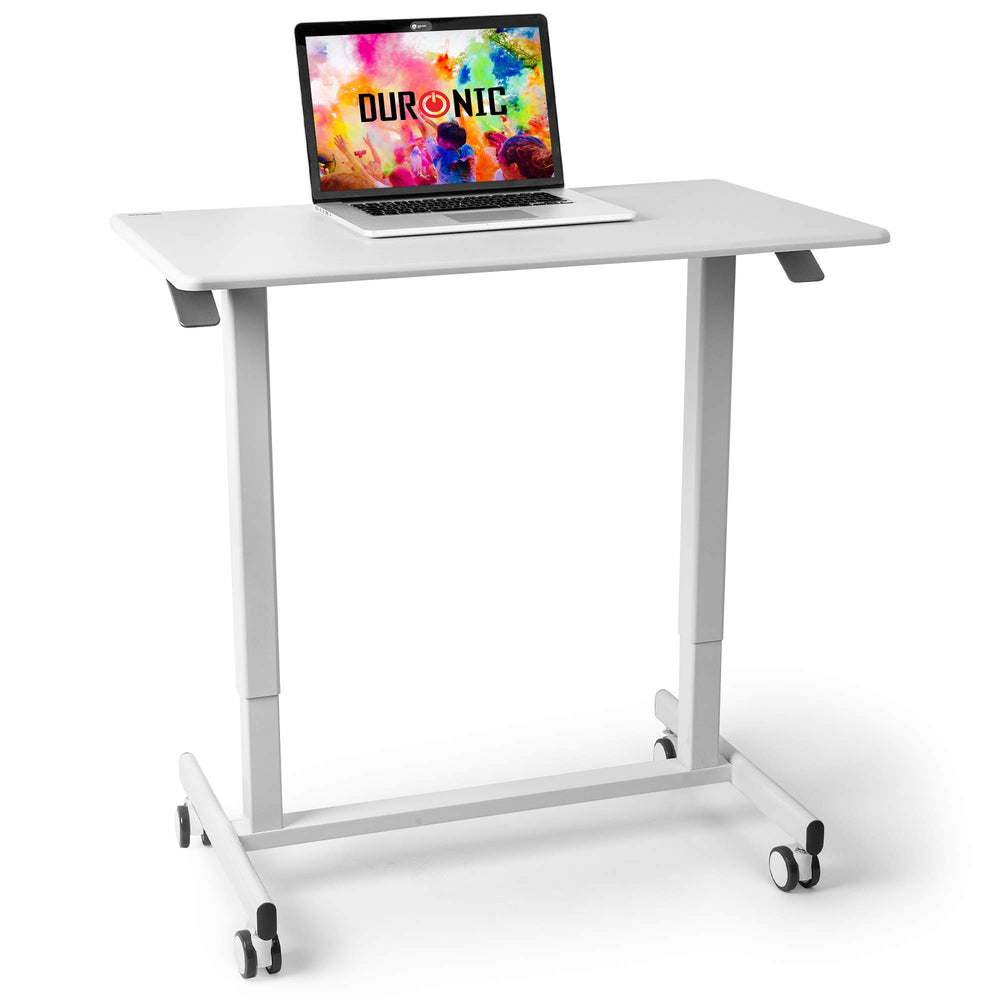 Zoomgoods Sit Stand Desk Top TM03T Ergonomic Standing Sitting Desks Table Converter Adjustable Height Multi Use Desktop Workstation Portable on Wheels for Adults and Children, for Office, Home - White