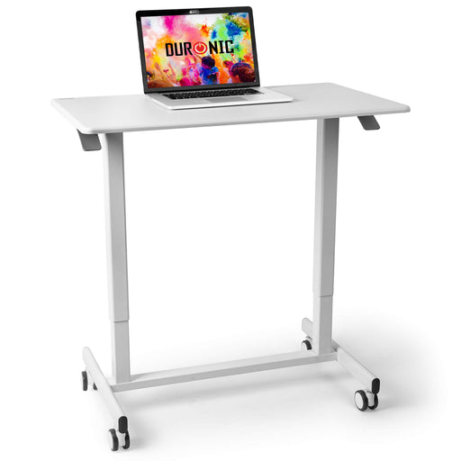 Zoomgoods Sit Stand Desk Top TM03T Ergonomic Standing Sitting Desks Table Converter Adjustable Height Multi Use Desktop Workstation Portable on Wheels for Adults and Children, for Office, Home - White