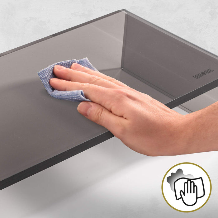 Zoomgoods Monitor Stand Riser DM054 | Laptop and Screen Stand for Desktop | Black Acrylic | Support for a TV or PC Computer Monitor | Ergonomic Office Desk Shelf | 30kg Capacity | 50cm x 20cm