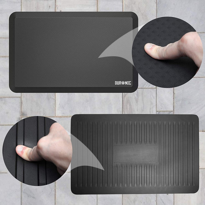 Zoomgoods Anti-Fatigue Mat DM-MAT2, Office Sit Stand Desk Floor Mat, Ergonomic Support for Feet, Hips, Legs & Back, Comfort and Relief for Standing at Work or Kitchen, 71cm x 43cm - Black