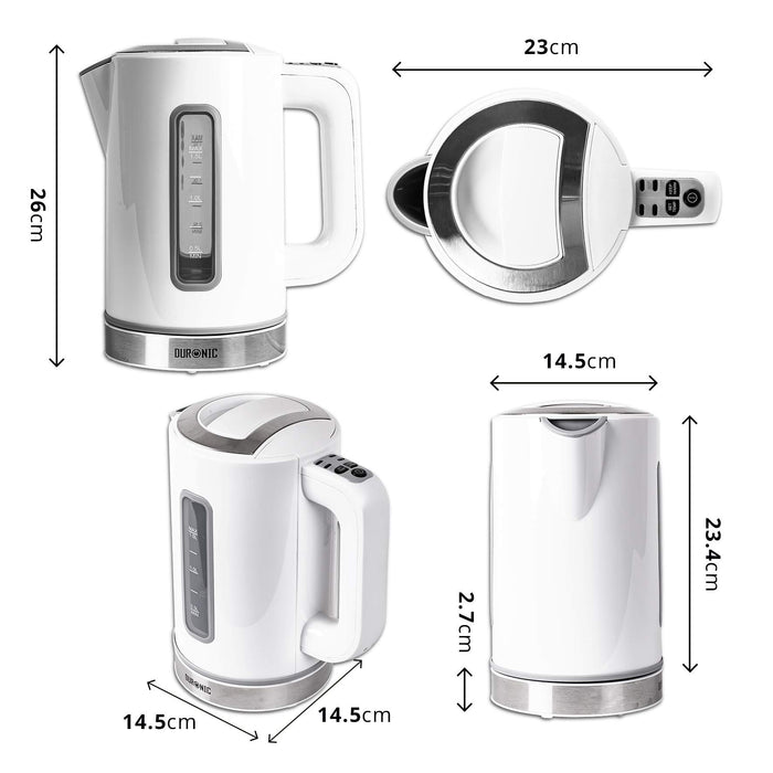 Zoomgoods Electric Kettle EK30 WE Kettles with Temperature Control Hot Water Boiler Electrical Heating Electronic Digital Kitchen Fast Boil Kettle for Boiling Water Tea Coffee Hot Chocolate Soup - White