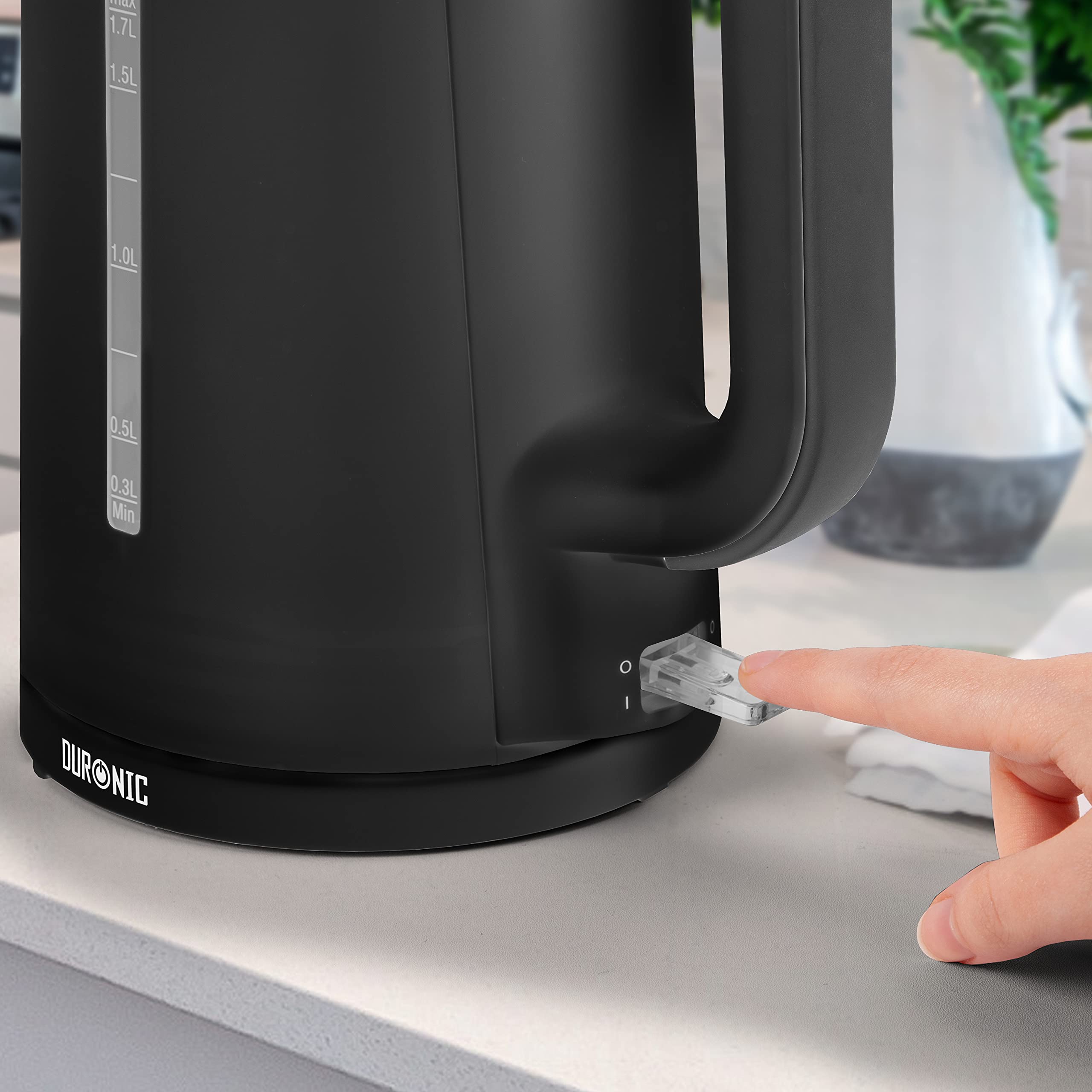 Zoomgoods Electric Kettle EK17BK Cordless Kettles Hot Water Boiler Electrical Heating with Fast Boil Dry Protection Quiet Electronic Kitchen Kettle for Boiling Water Tea Coffee Hot Chocolate Soup - Black