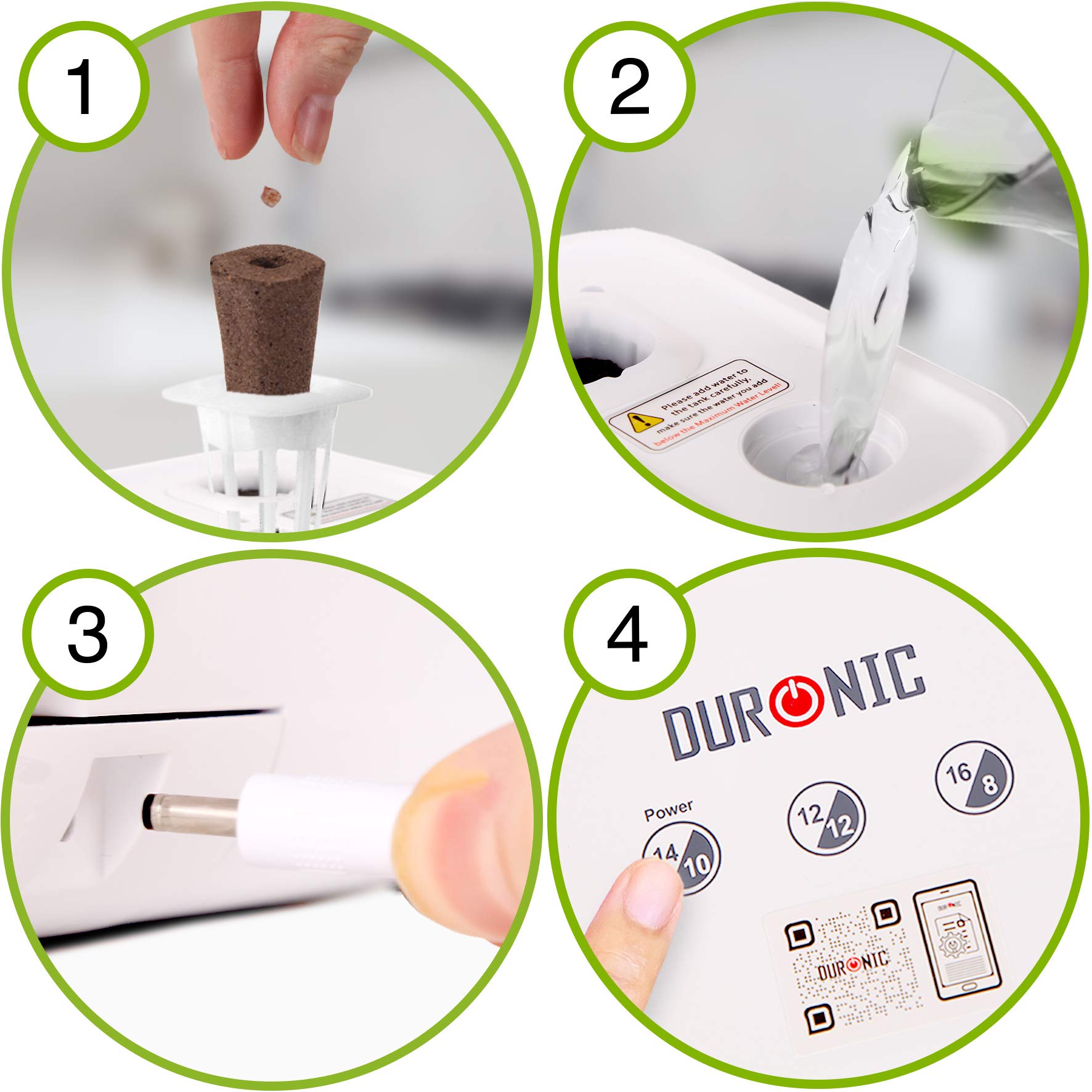 Zoomgoods Hydroponic Growing System GHS37 | Indoor Garden Box with Grow Lamp for 7 Plants or Herbs |70x LED Spectrum Bulbs: White, Red & Blue| 3 Light/Growth Modes | Smart Germination Kit | 25W