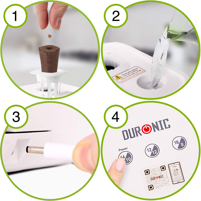 Zoomgoods Hydroponic Growing System GHS37 | Indoor Garden Box with Grow Lamp for 7 Plants or Herbs |70x LED Spectrum Bulbs: White, Red & Blue| 3 Light/Growth Modes | Smart Germination Kit | 25W