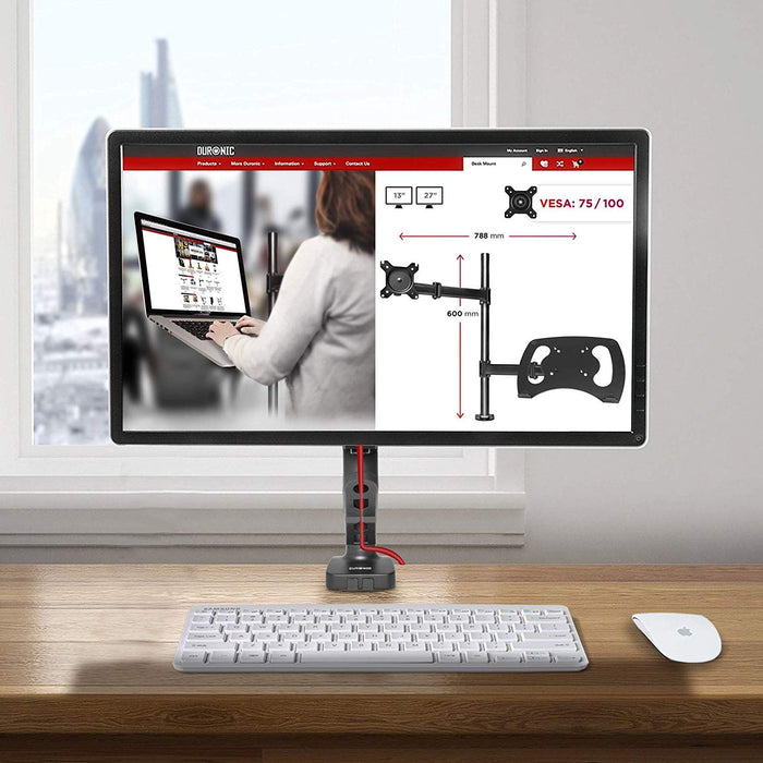 Zoomgoods DMDC5X1 Gas Desk Mount Arm Monitor Stand Bracket Powered Full Motion Single LCD LED with Tilt and Swivel (Tilt +90°/-45°|Swivel 180°|Rotate 360°)…