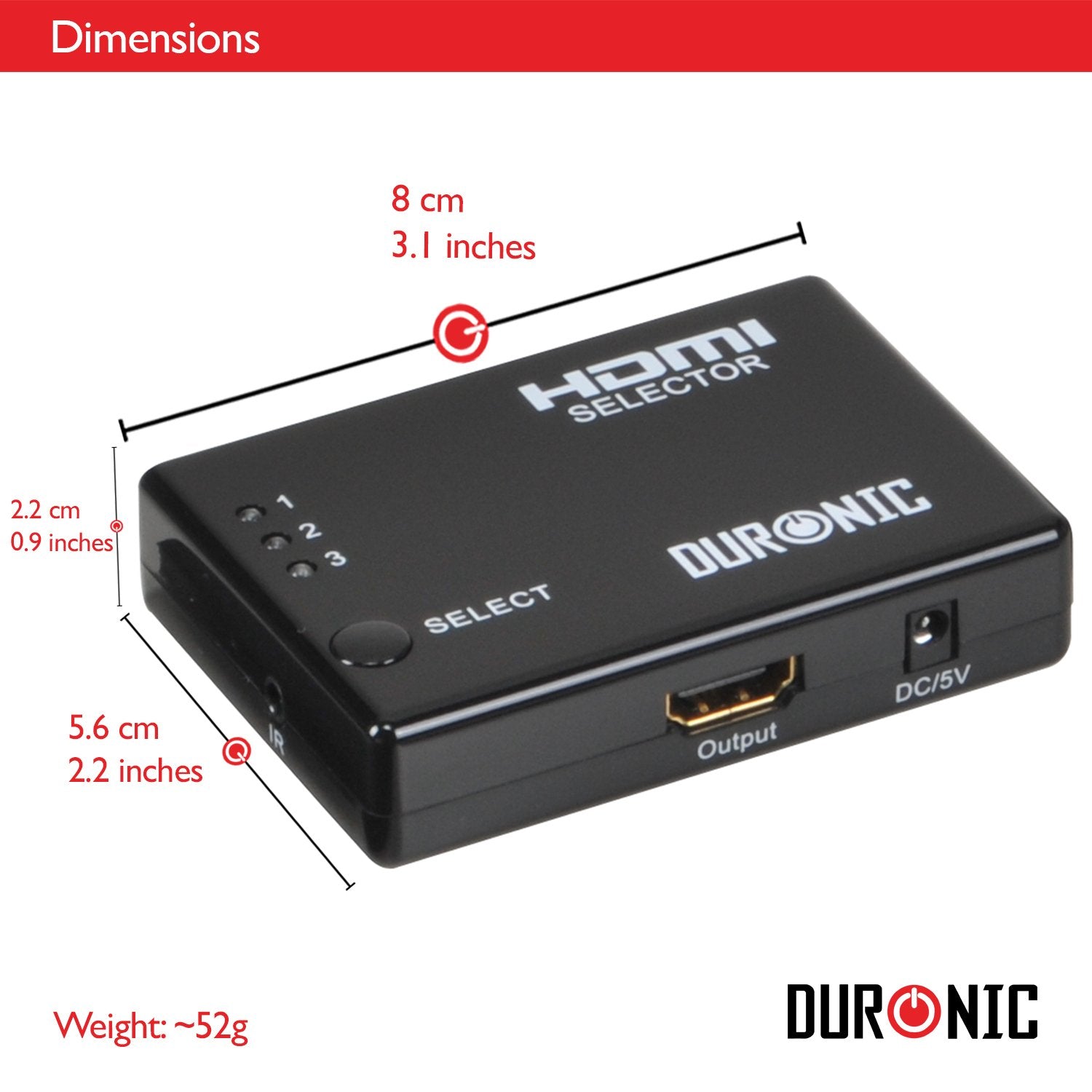 Zoomgoods HDMI Switch HRS1031]3 Port HDMI Auto Switch Box plus Remote - 3x1 HUB (3 way input 1 output) 1080p Full HD Switcher