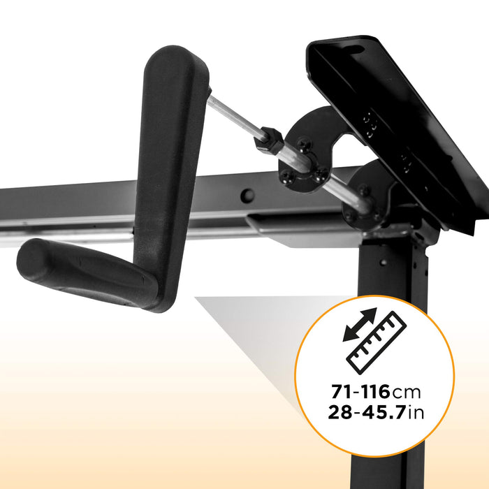 Zoomgoods Sit Stand Desk Frame TM00 BK | Manual Standing Office Table | Frame ONLY | Height Adjustable 71-116cm by Crank Handle | Ergonomic Workstation | Sturdy and Robust | Customisable | BLACK